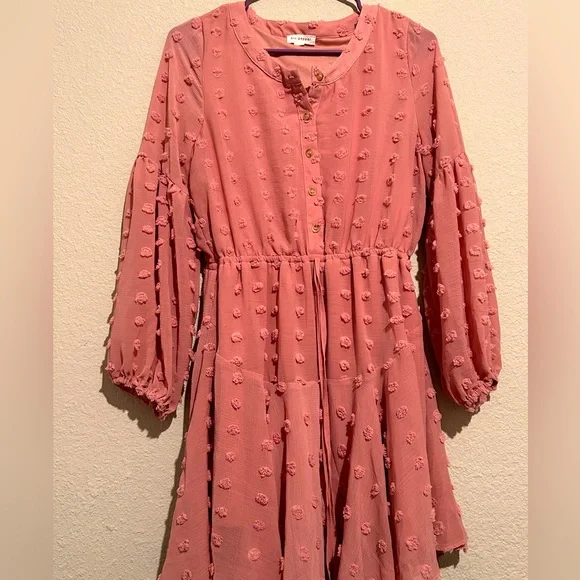 blu pepper pink dress Blu Pepper Women's Ruffle Strap Midi Dress - Pink